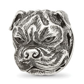 Sterling Silver Reflections Antiqued Bulldog Hinged Bead